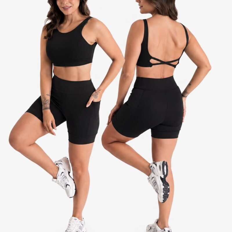 Top Fitness Feminino Cropped com Costas Cruzadas
