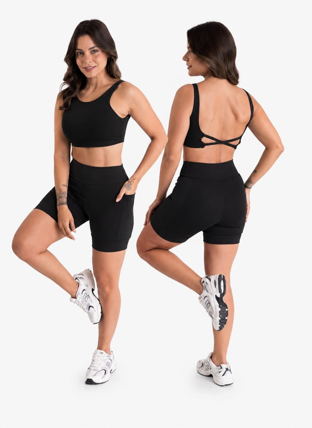 Top Fitness Feminino Cropped com Costas Cruzadas